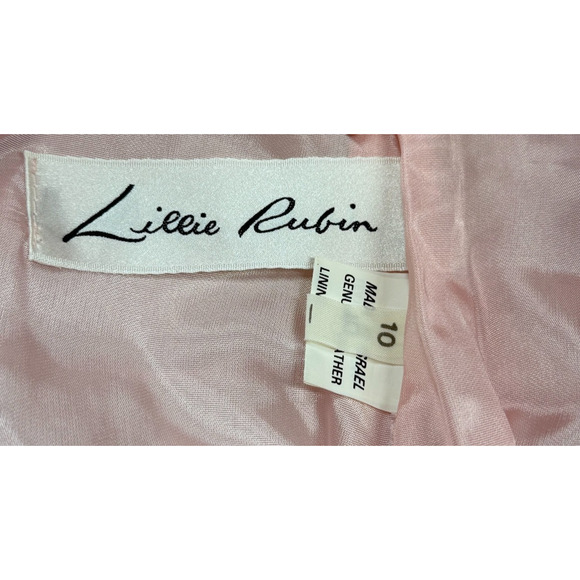 Vintage Lillie Rubin Women's Size 10 Blush Leather Pencil Skirt Ostrich Texture - Picture 10 of 13